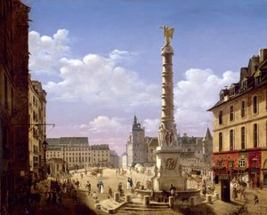 Fontenen på Place du Chatelet, Paris, 1810
